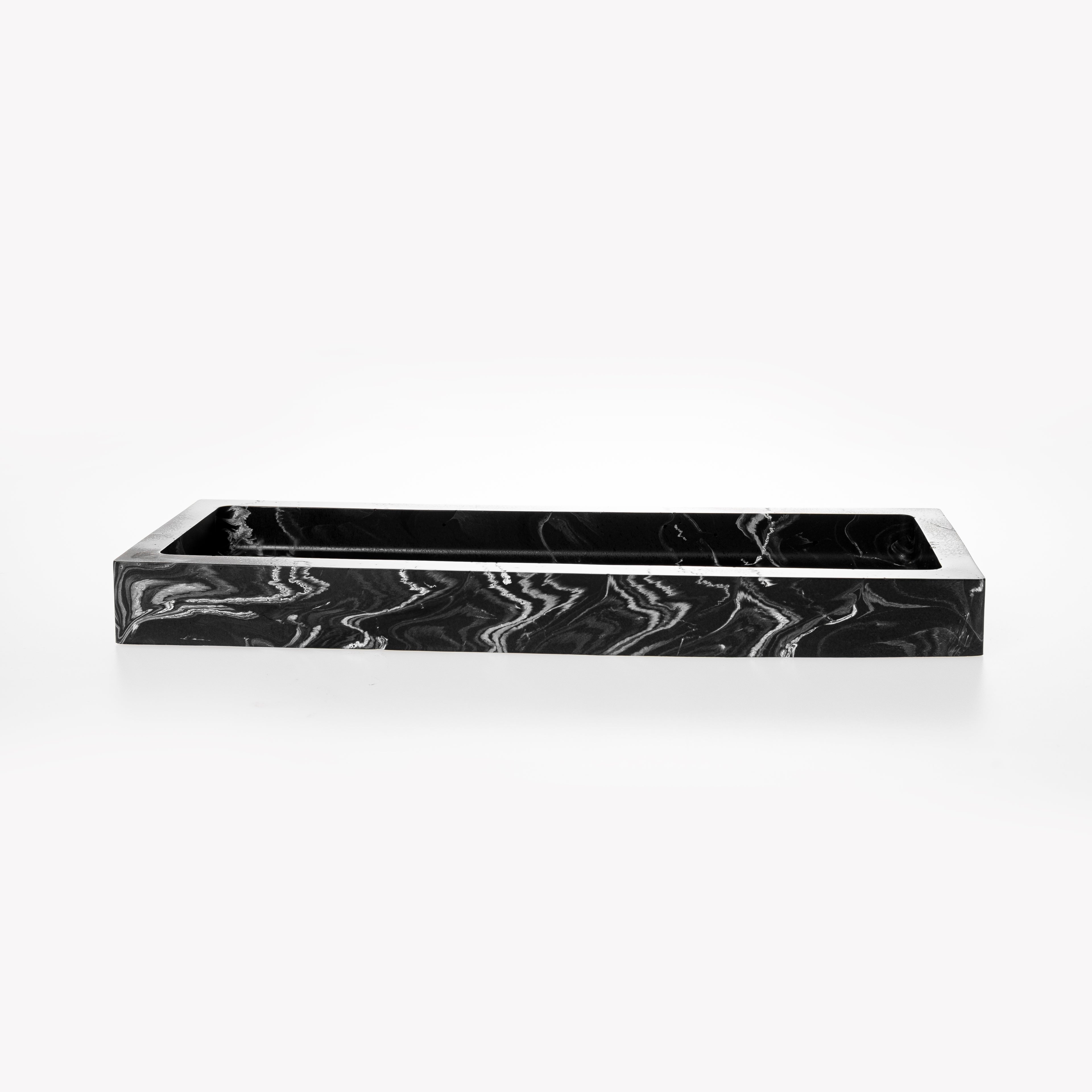 RECTANGLE TRINKET TRAY [BLACK MARBLE]