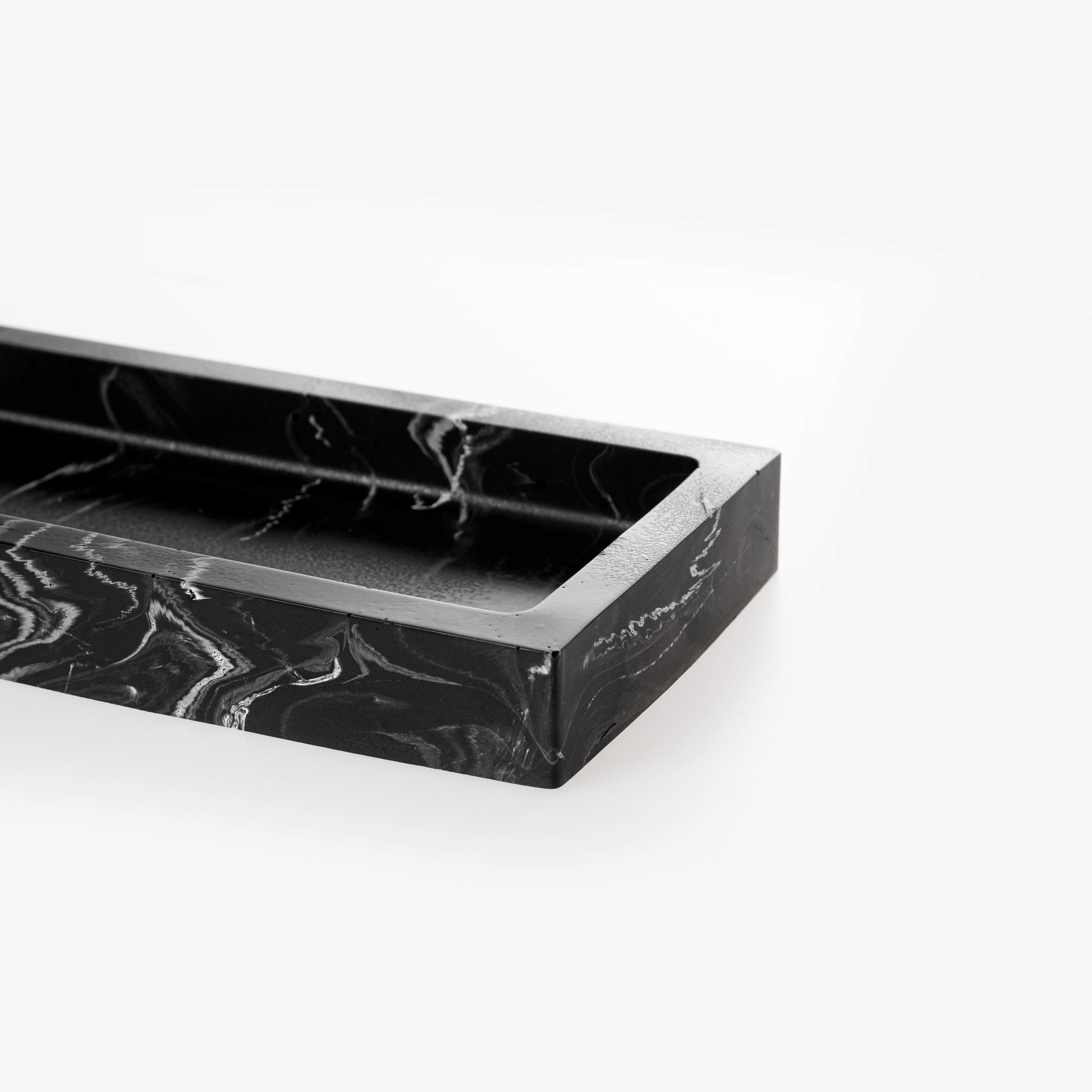 RECTANGLE TRINKET TRAY [BLACK MARBLE]