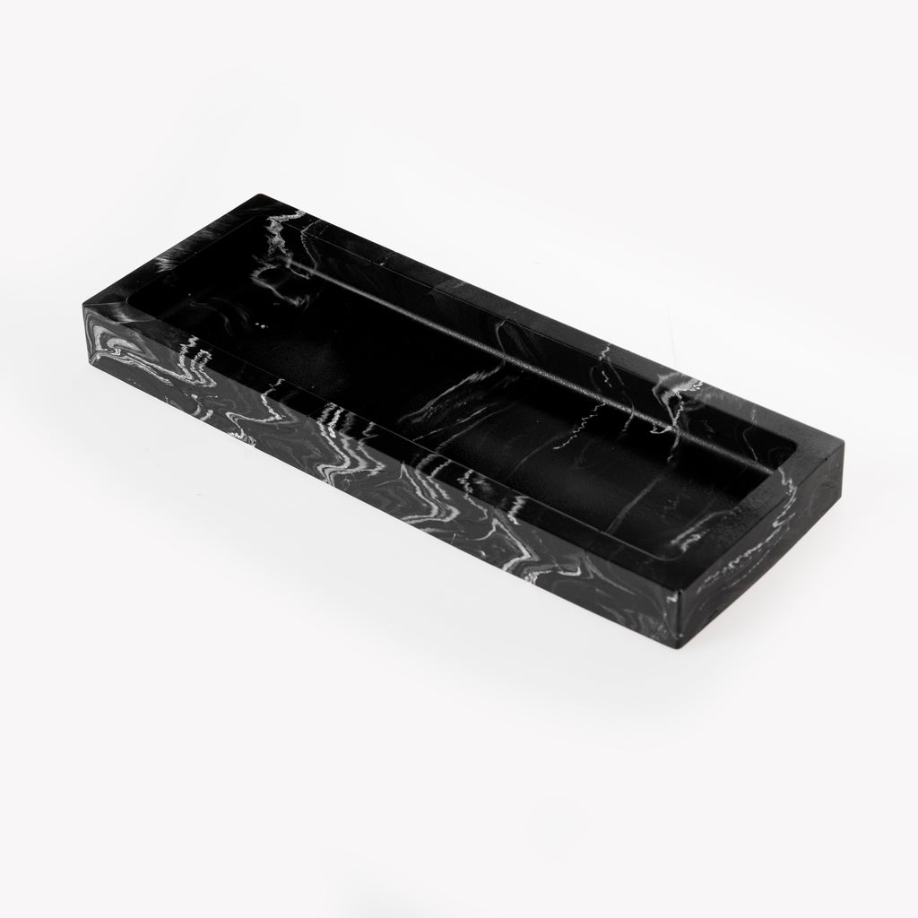 RECTANGLE TRINKET TRAY [BLACK MARBLE]