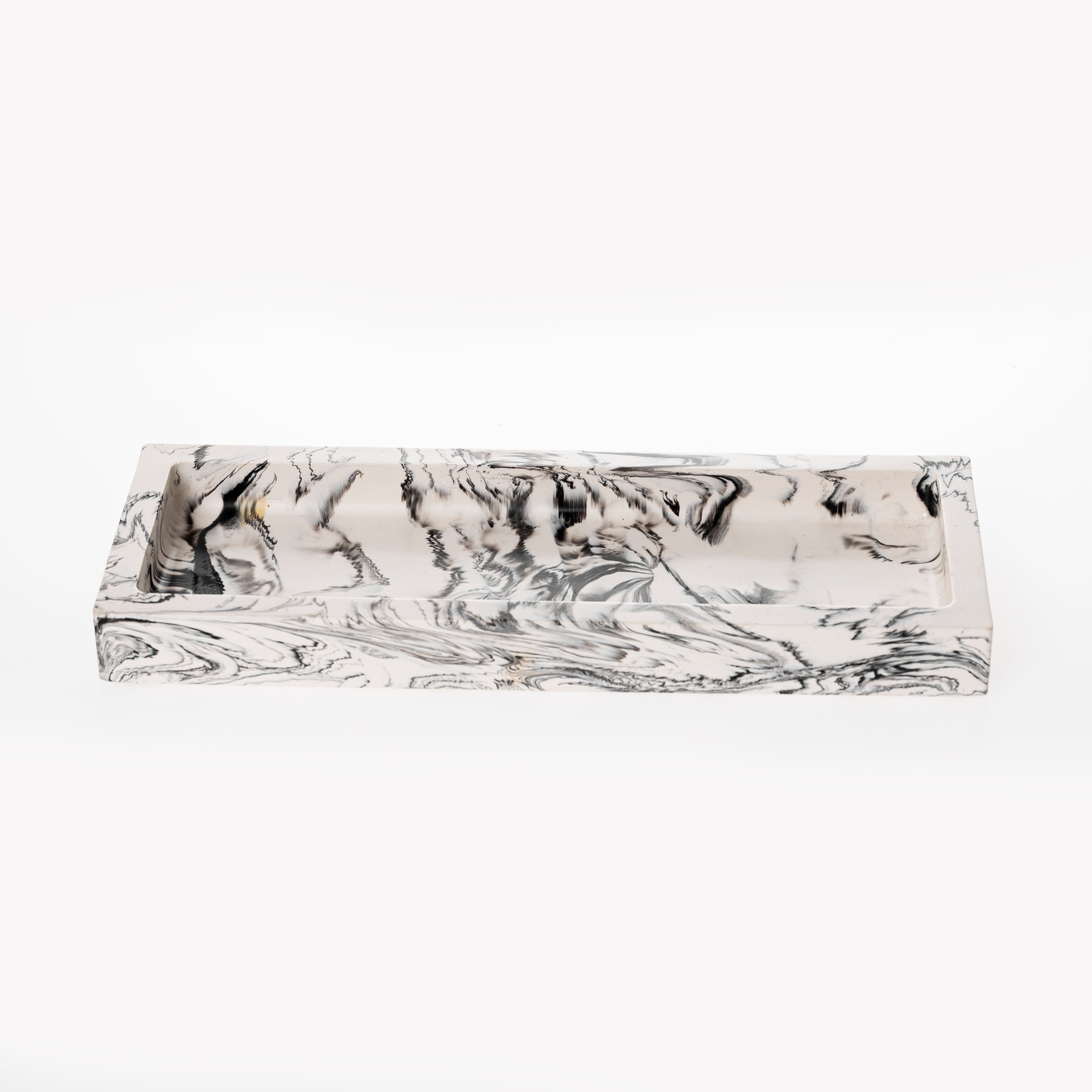 RECTANGLE TRINKET TRAY [BLACK MARBLE]