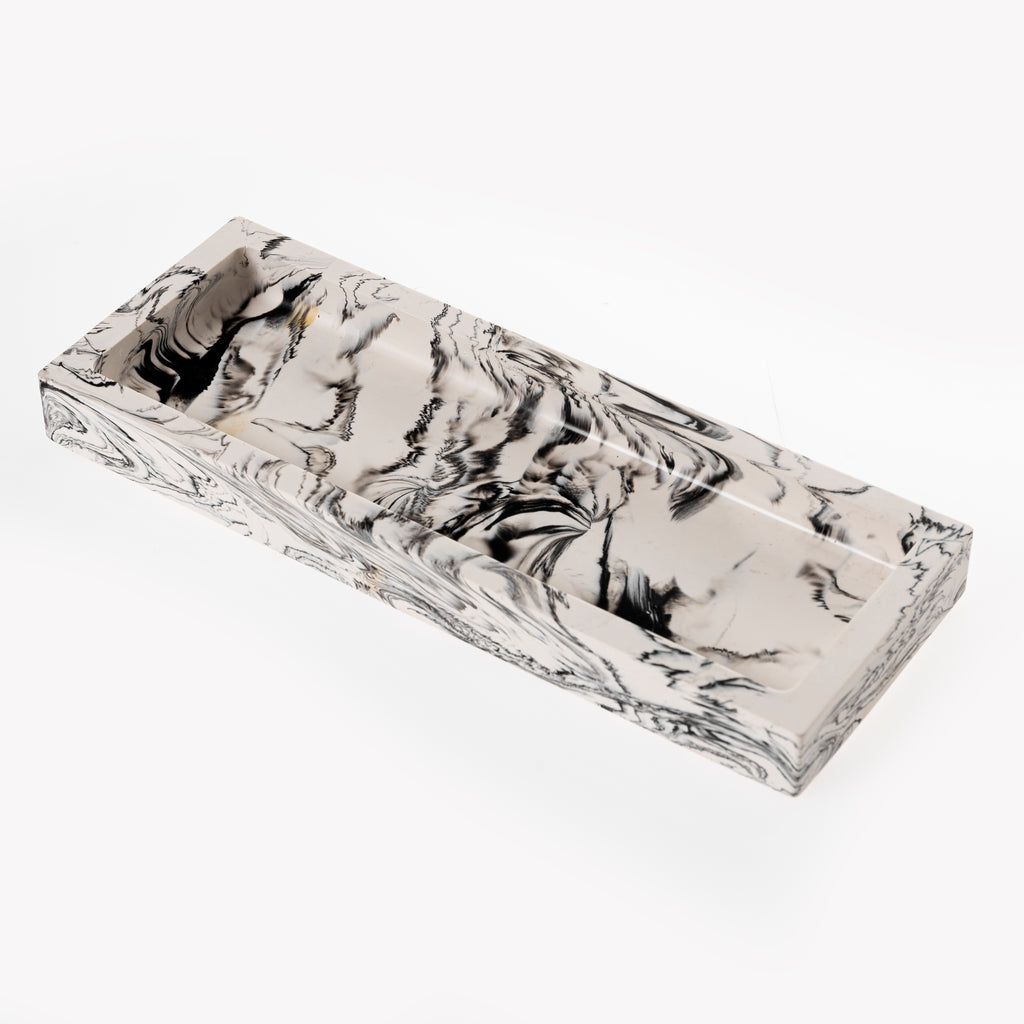 RECTANGLE TRINKET TRAY [BLACK MARBLE]