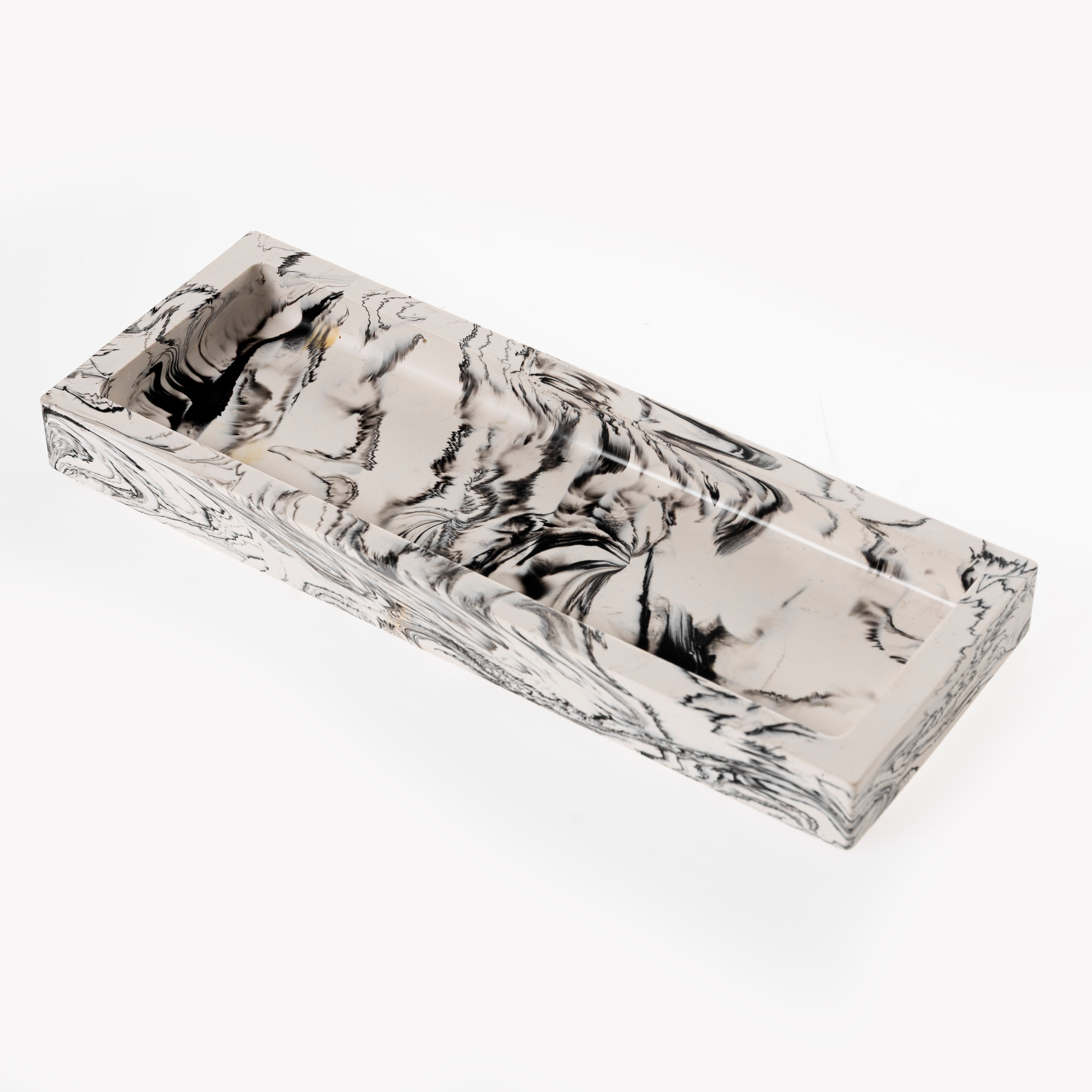 RECTANGLE TRINKET TRAY [BLACK MARBLE]