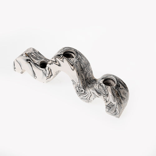 3 HOLE CANDLE HOLDER [BLACK MARBLE]