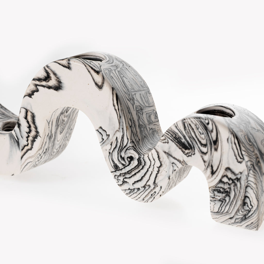 3 HOLE CANDLE HOLDER [BLACK MARBLE]