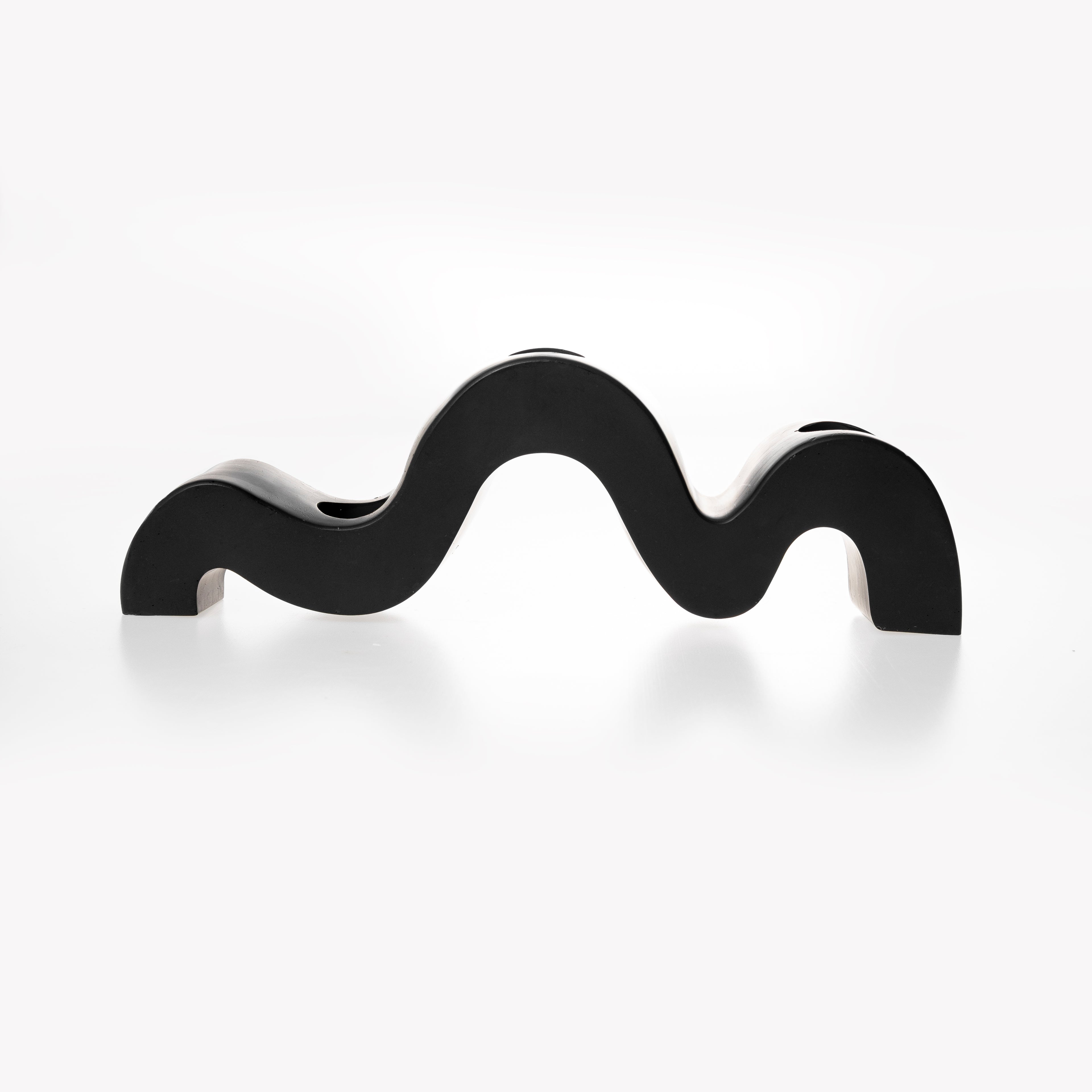 3 HOLE CANDLE HOLDER [PLAIN BLACK]
