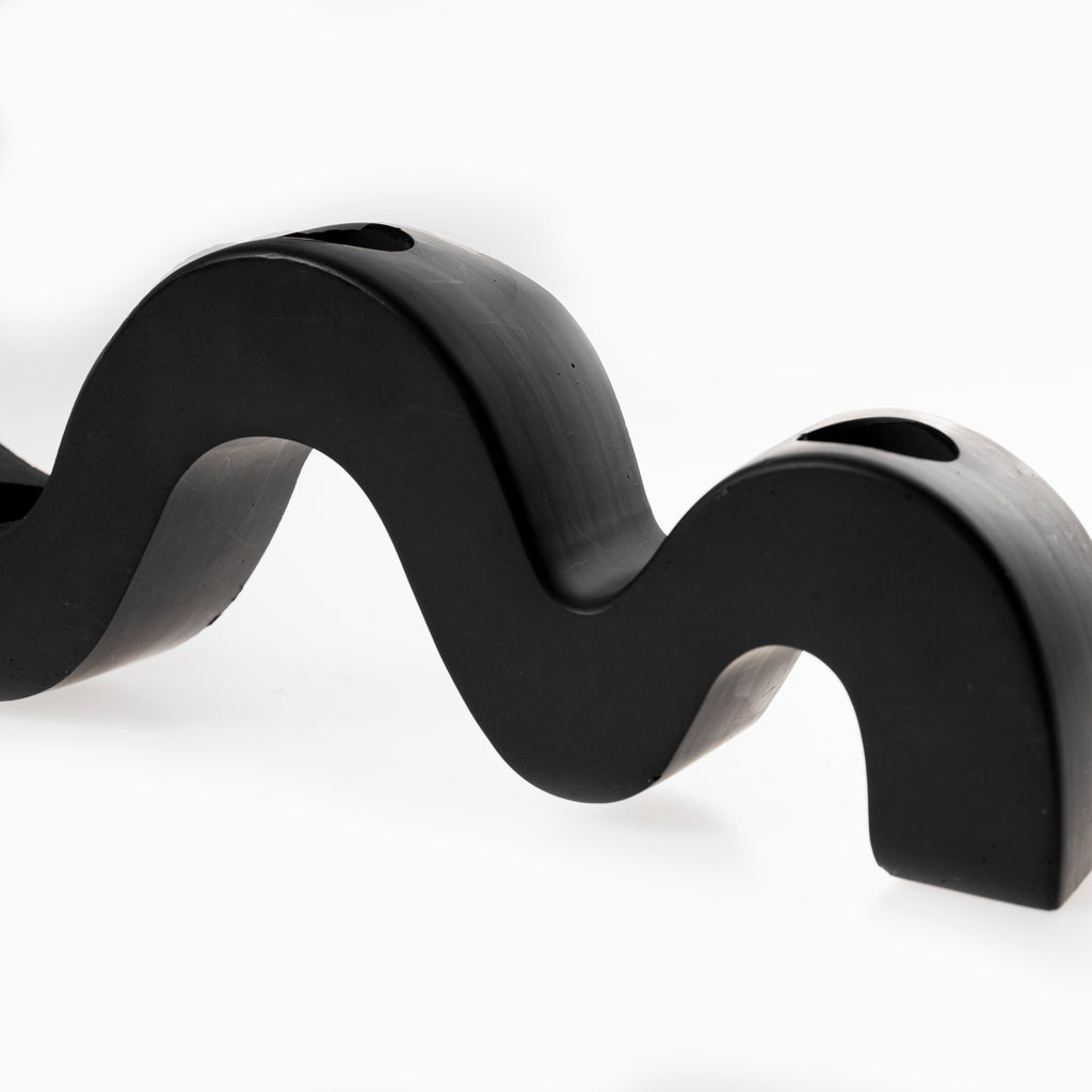 3 HOLE CANDLE HOLDER [PLAIN BLACK]