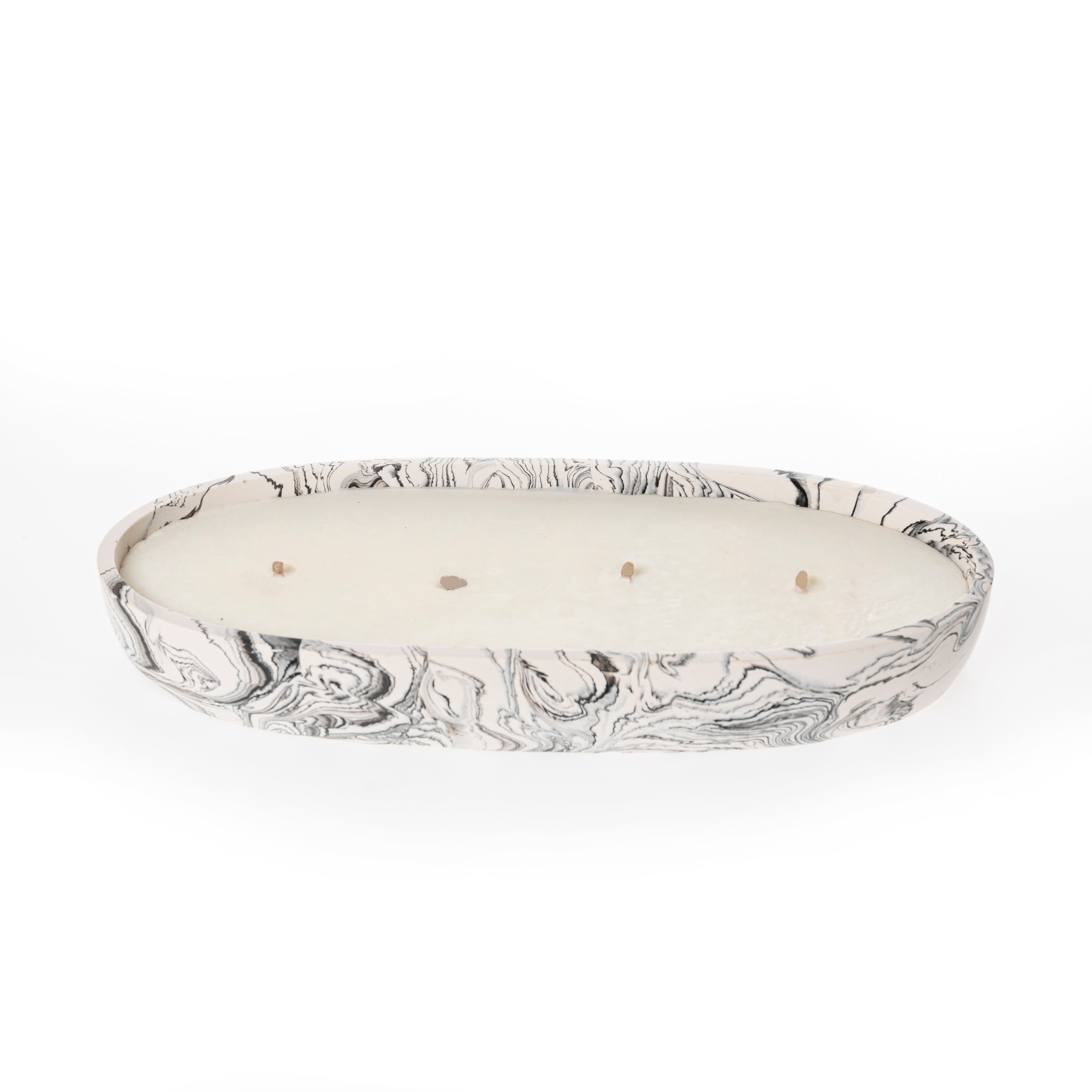 OVAL CANDLE [BLACK MARBLE]