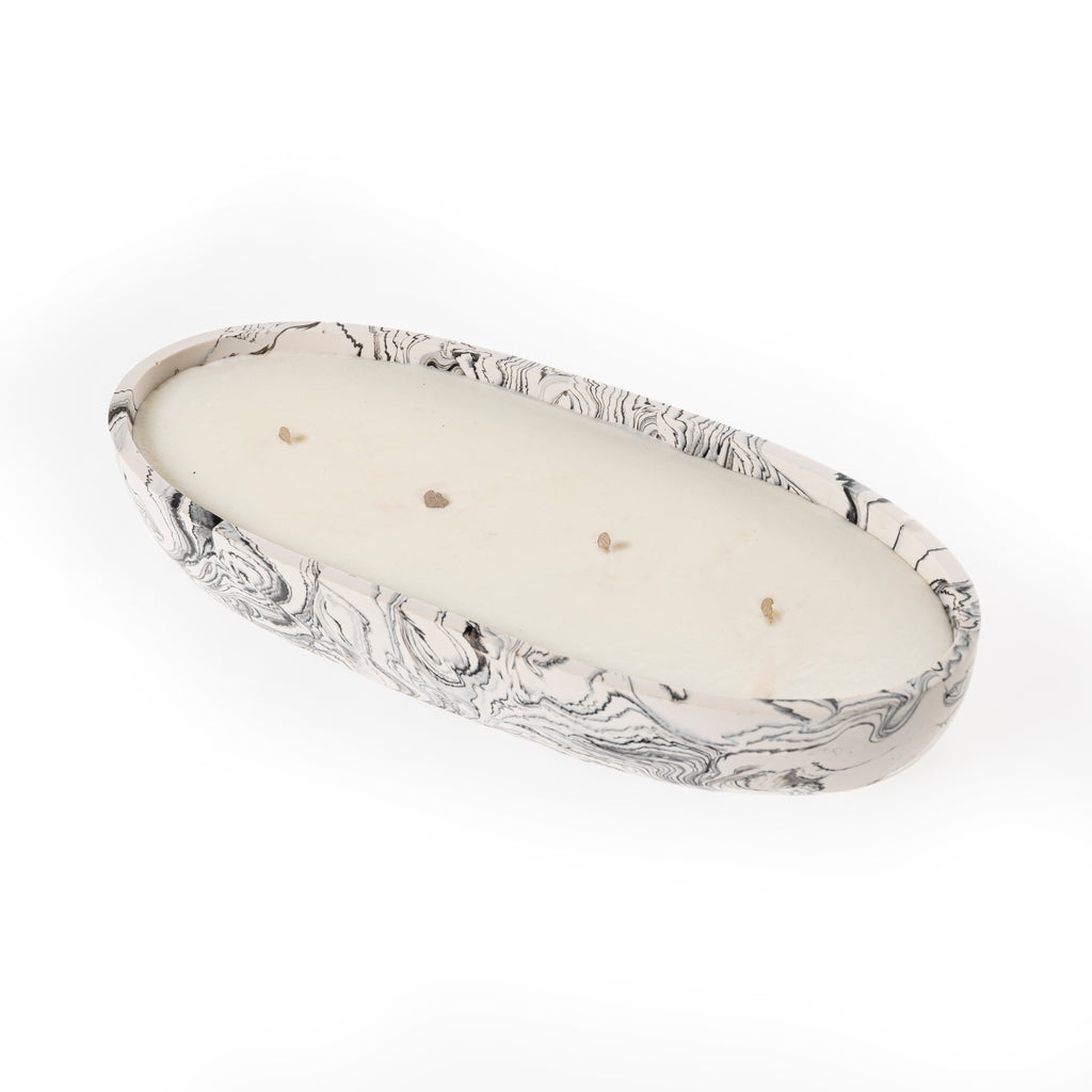 OVAL CANDLE [BLACK MARBLE]