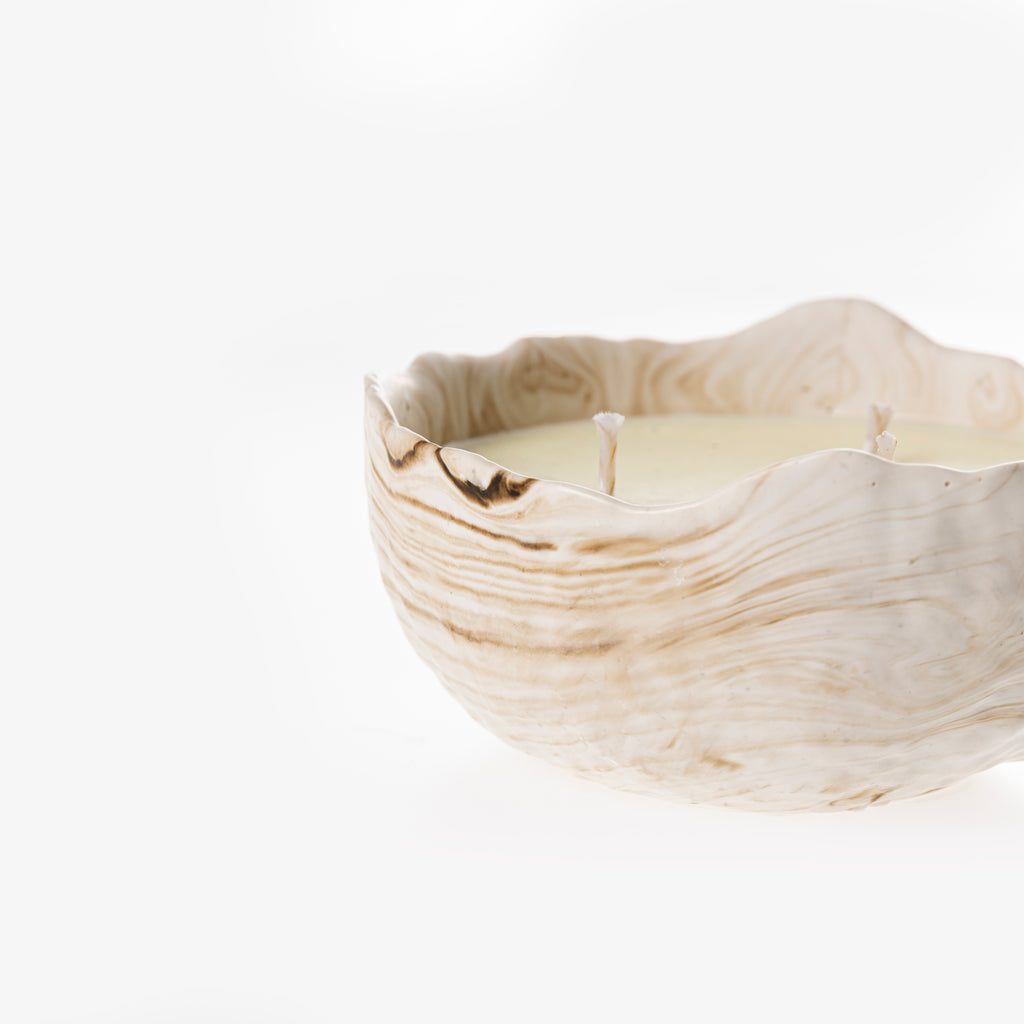 ASYMMETRICAL CANDLE [NUDE MARBLE]