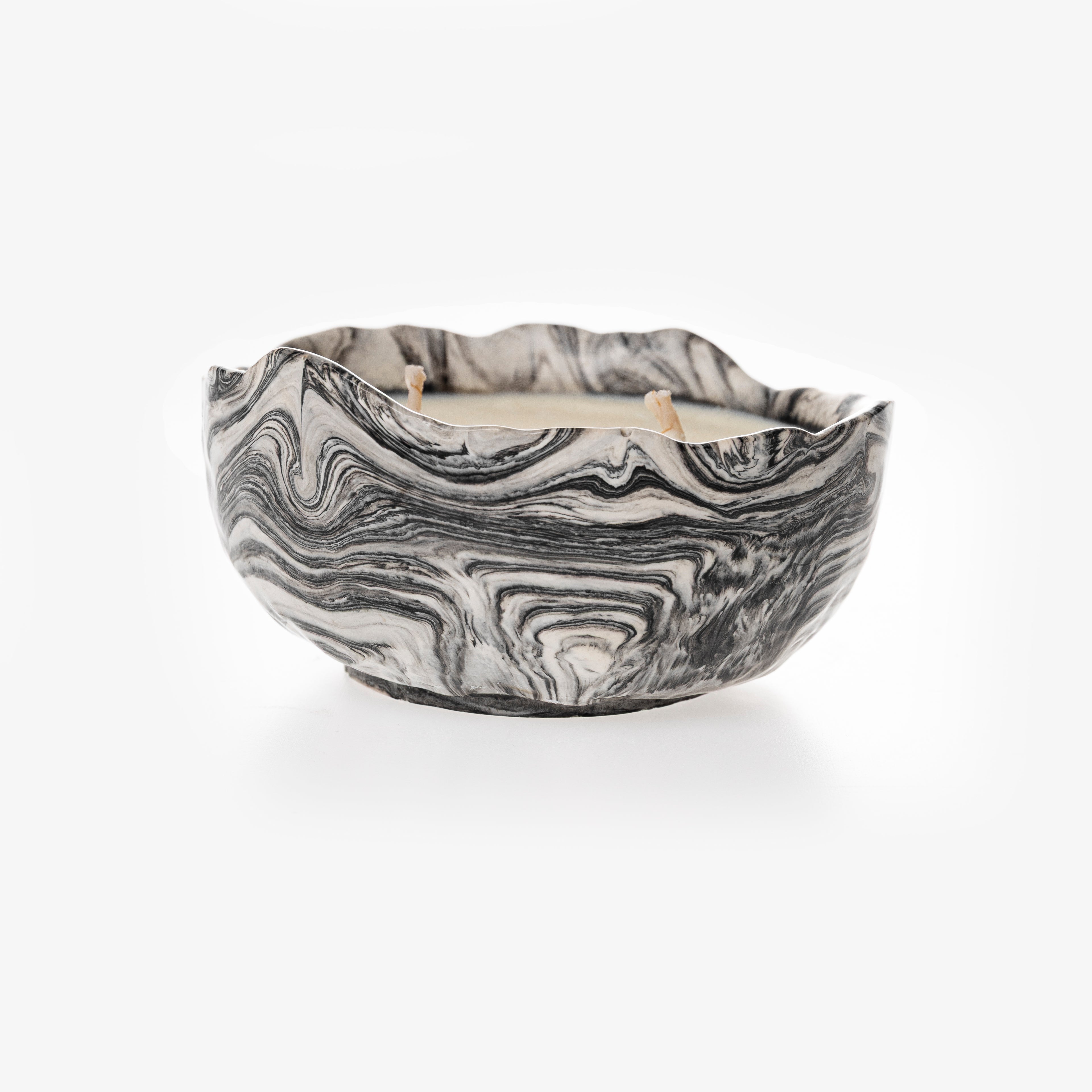 ASYMMETRICAL CANDLE [BLACK MARBLE]