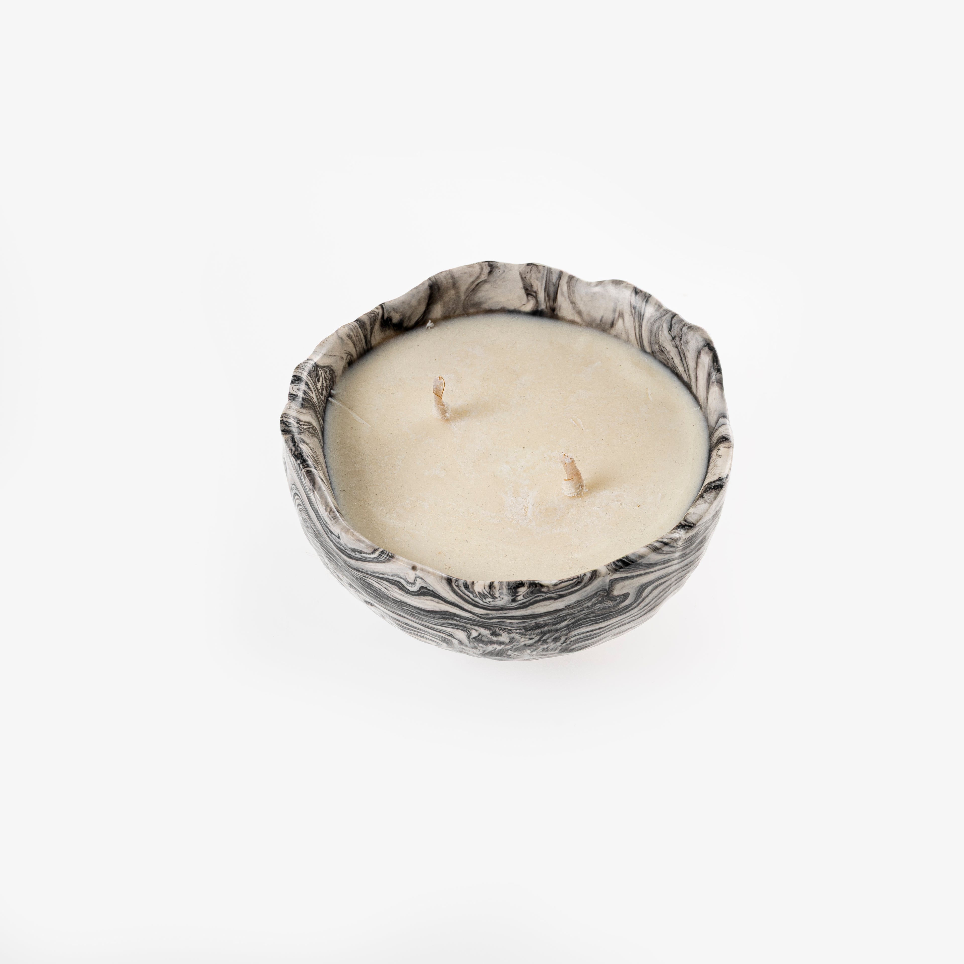 ASYMMETRICAL CANDLE [BLACK MARBLE]