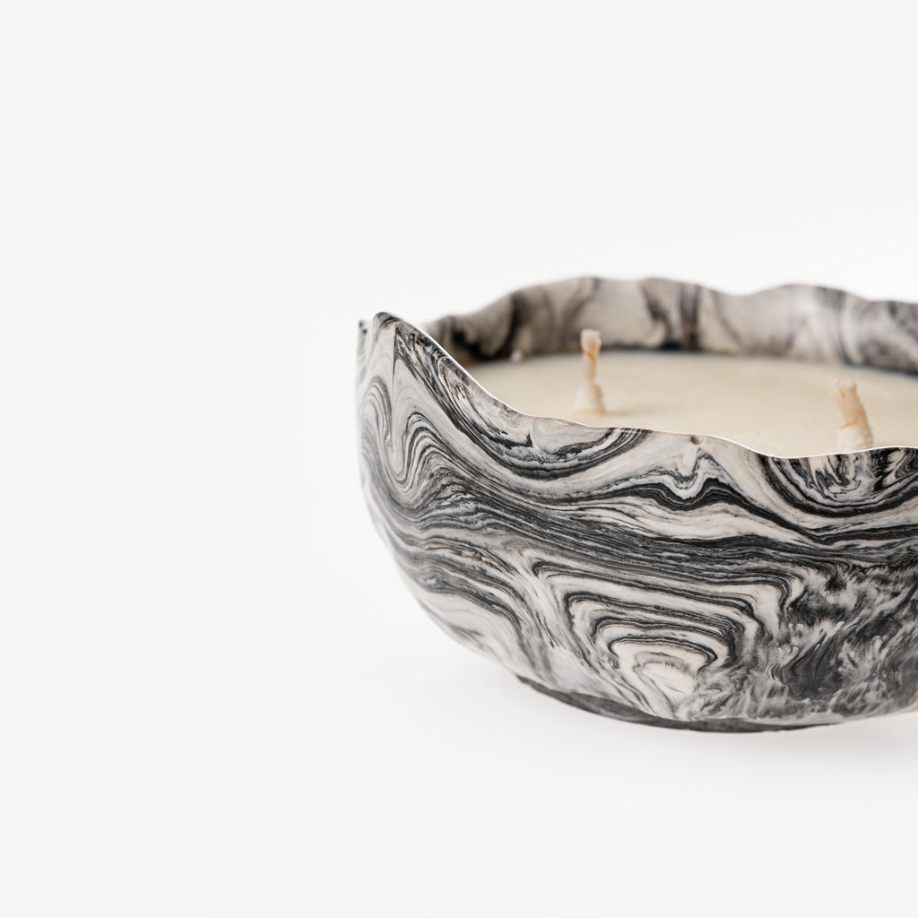 ASYMMETRICAL CANDLE [BLACK MARBLE]