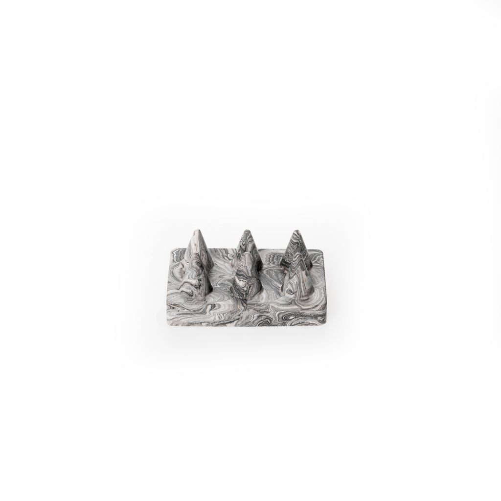 CONE RING HOLDER [BLACK MARBLE]