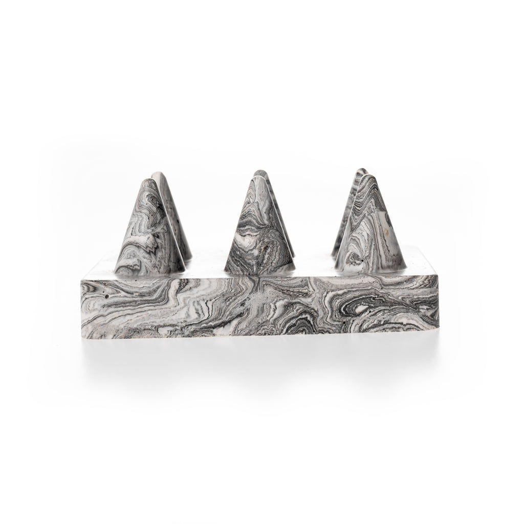 CONE RING HOLDER [BLACK MARBLE]