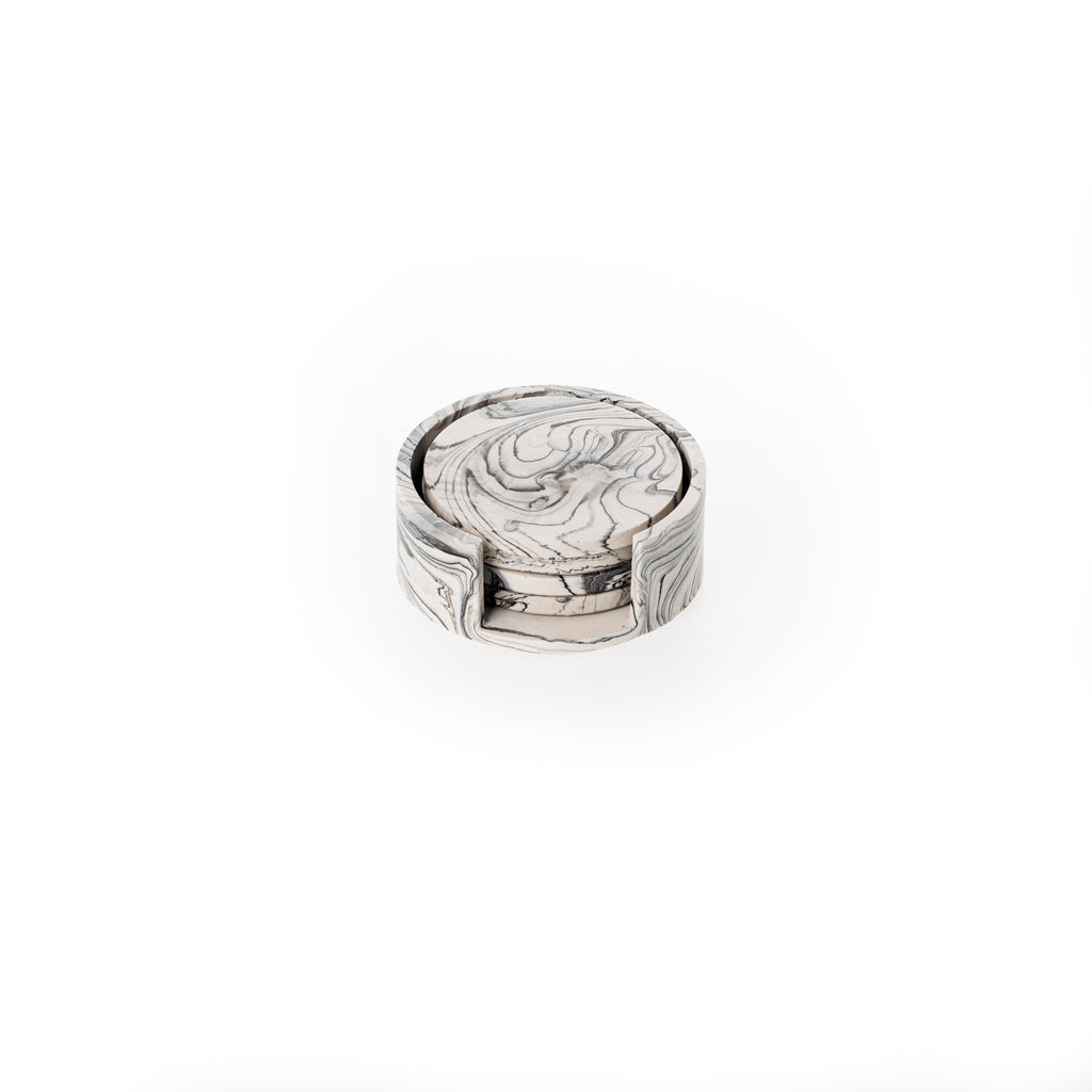 MARBLE COASTER SET [BLACK MARBLE]