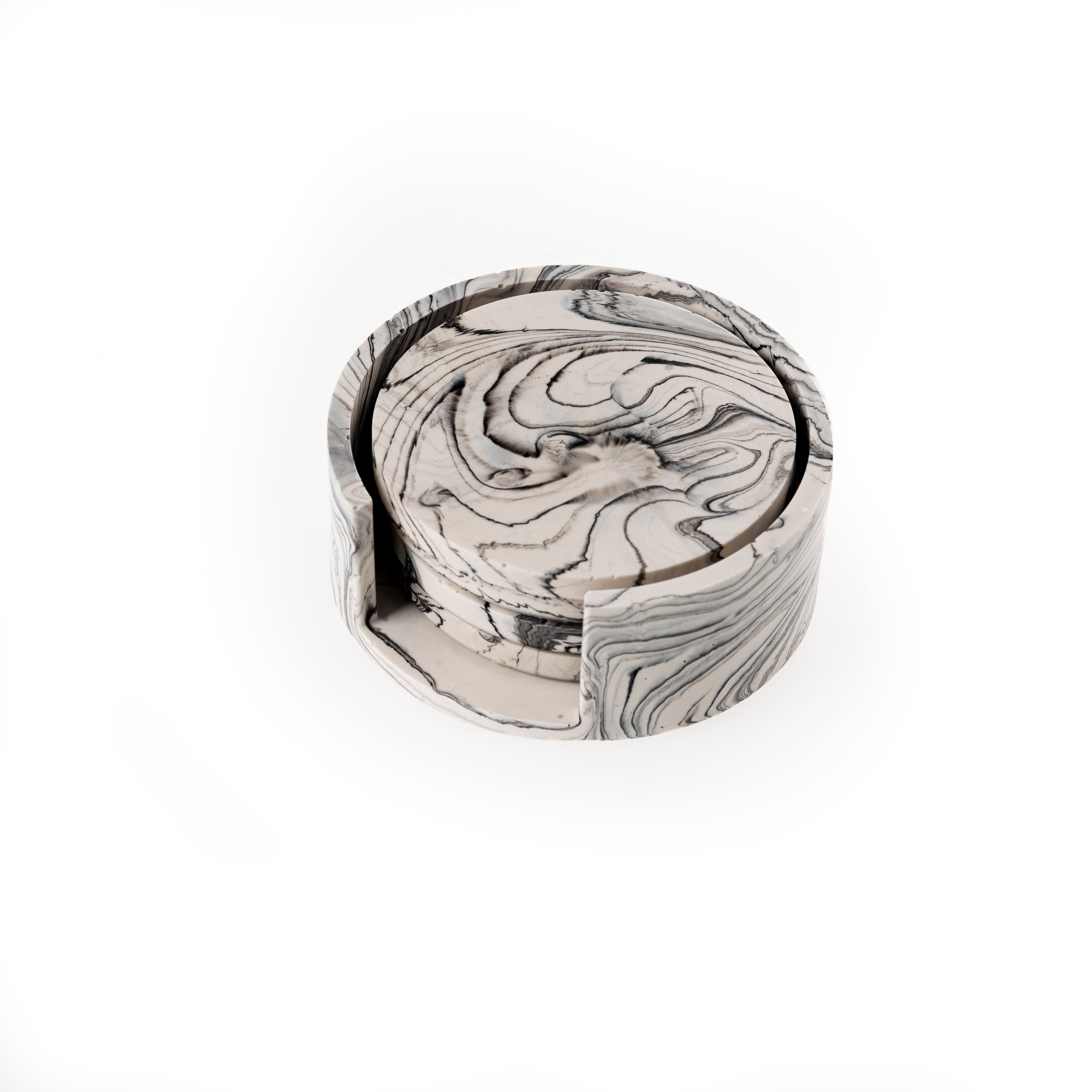MARBLE COASTER SET [BLACK MARBLE]