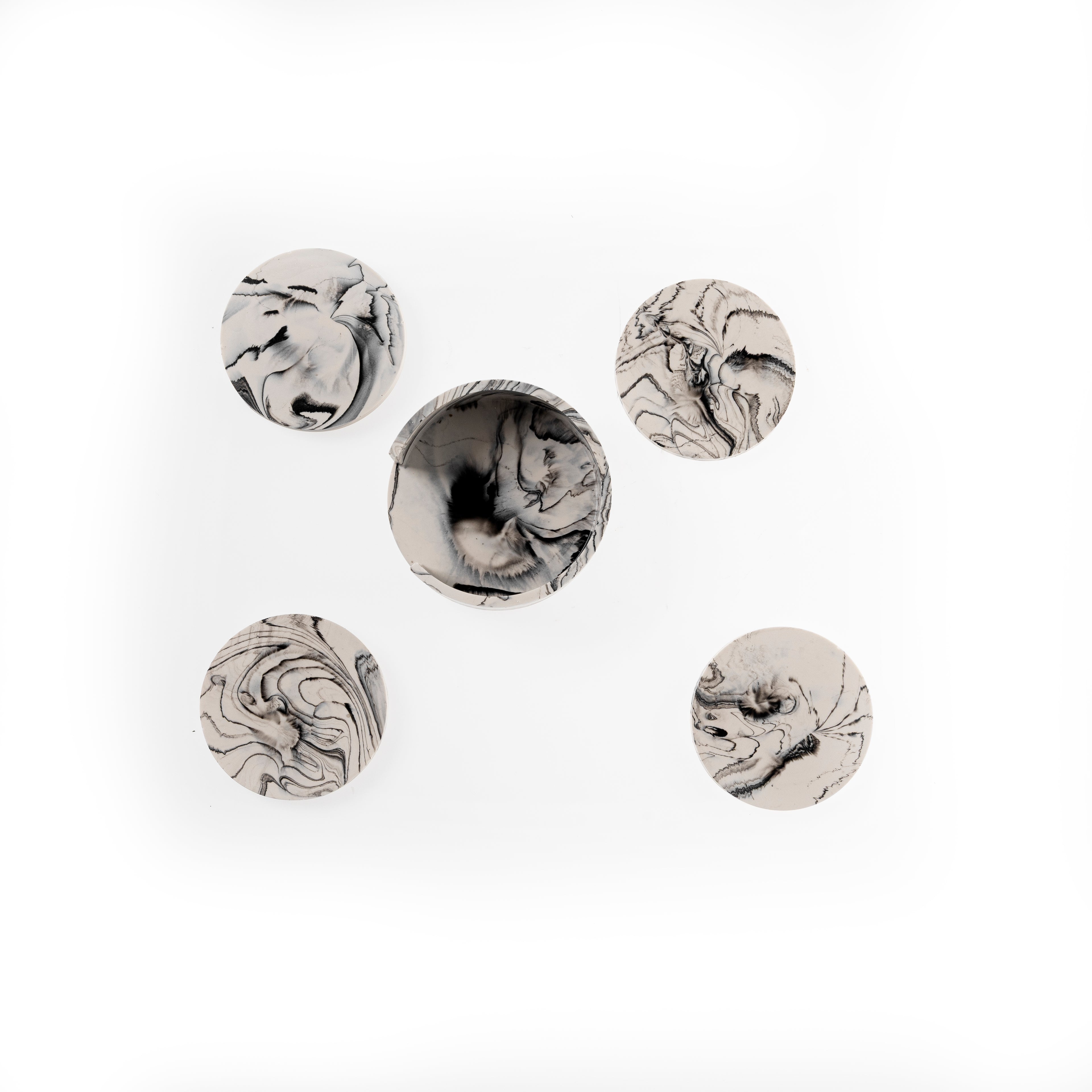 MARBLE COASTER SET [BLACK MARBLE]