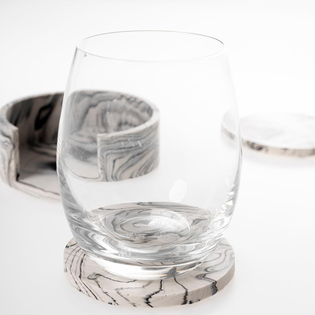 MARBLE COASTER SET [BLACK MARBLE]
