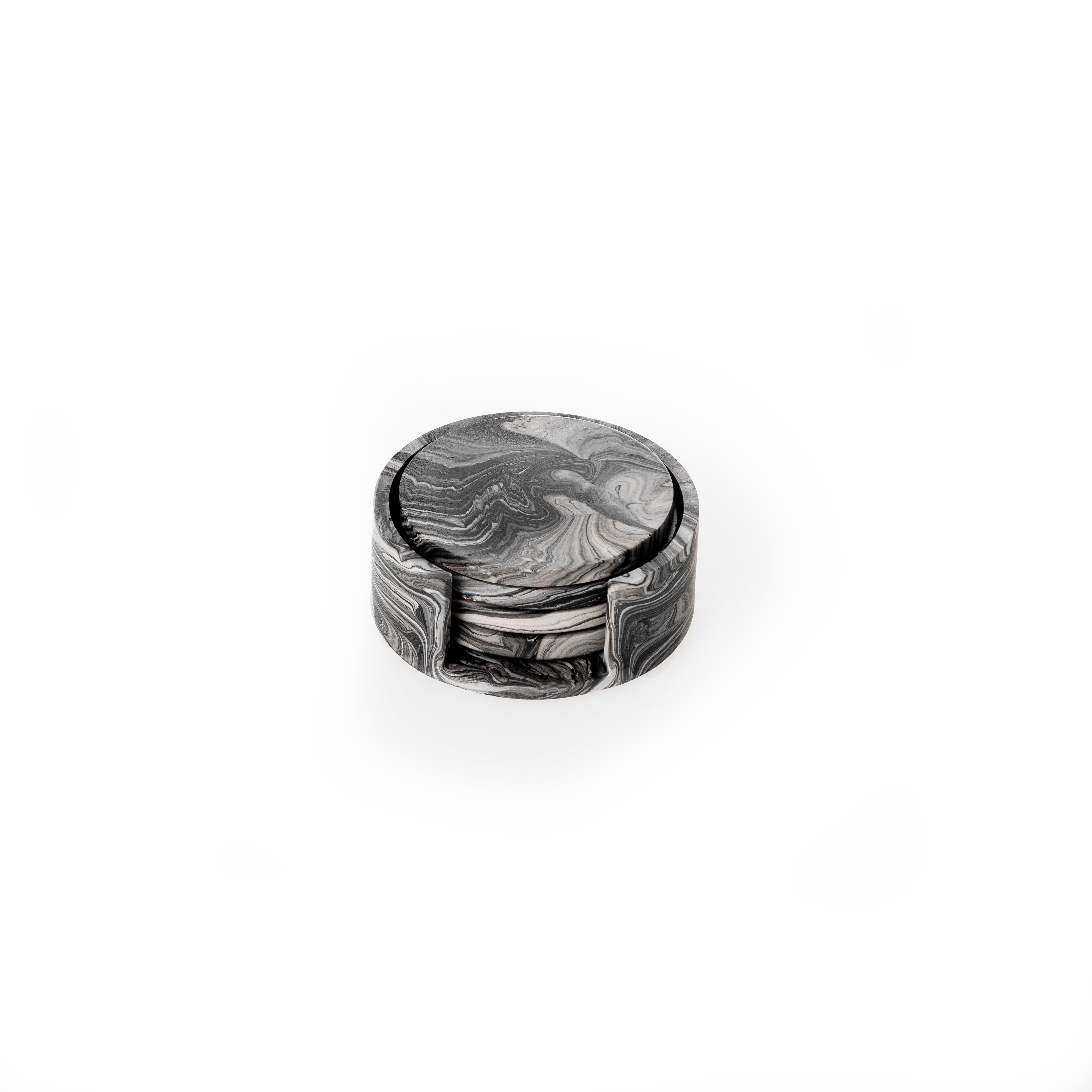 MARBLE COASTER SET [BLACK MARBLE]