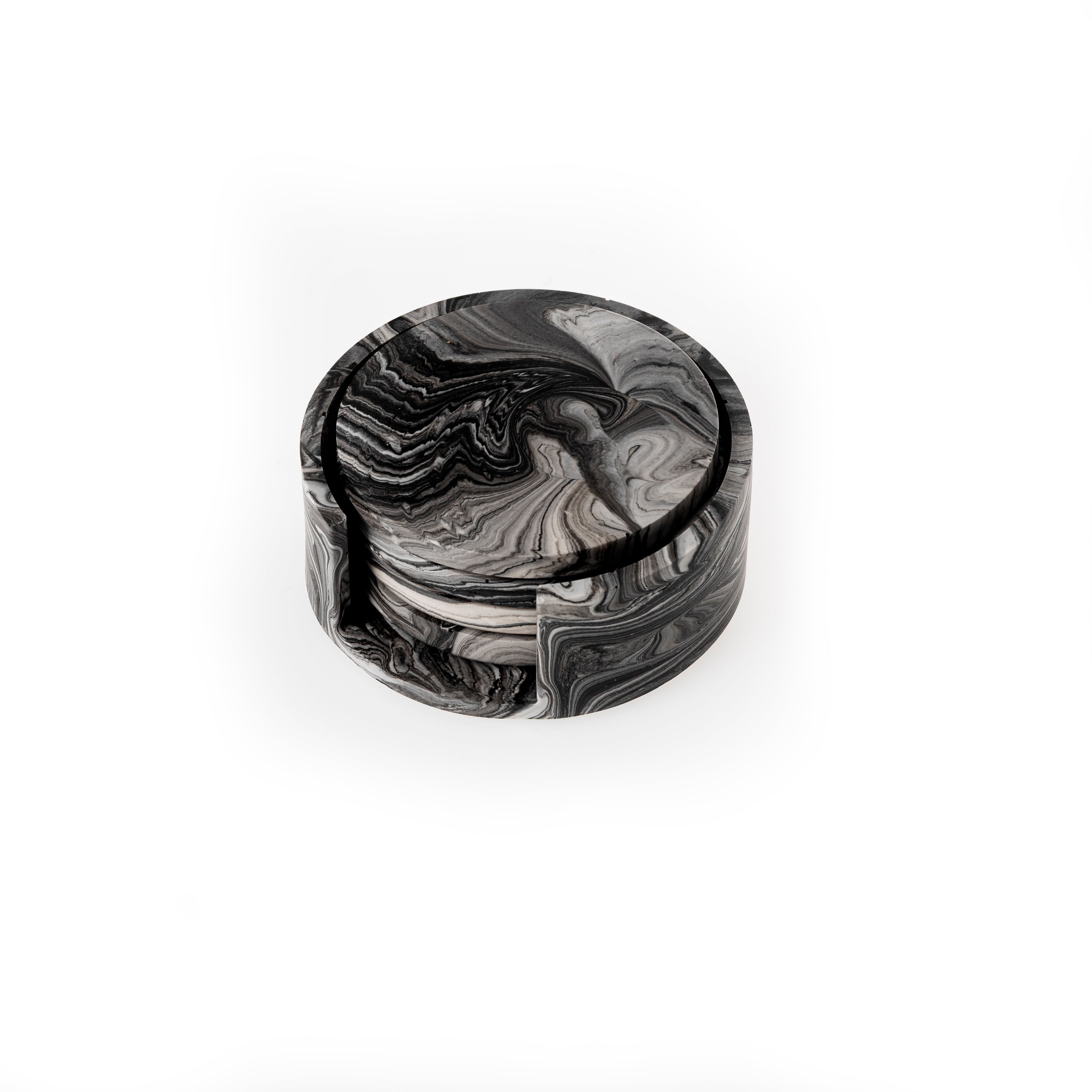 MARBLE COASTER SET [BLACK MARBLE]