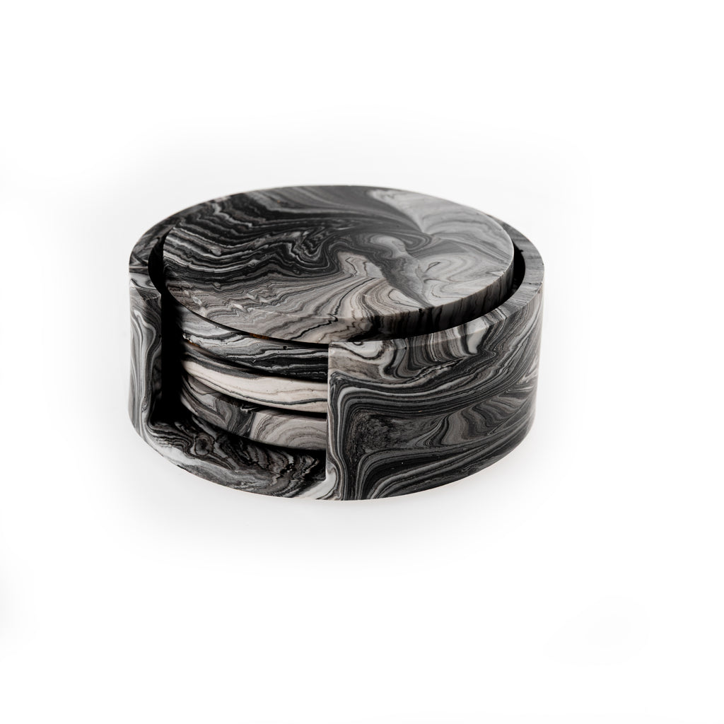 MARBLE COASTER SET [BLACK MARBLE]
