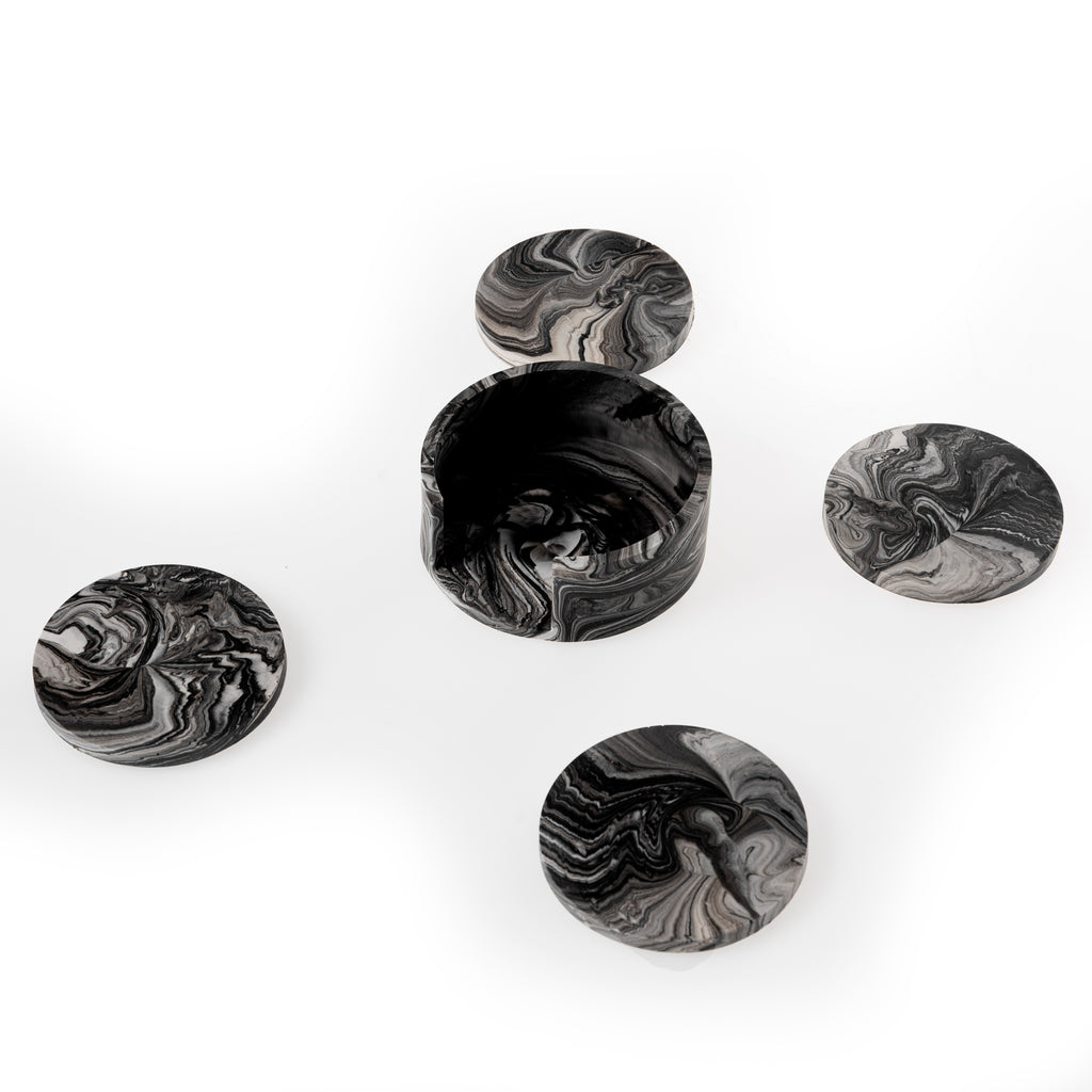 MARBLE COASTER SET [BLACK MARBLE]