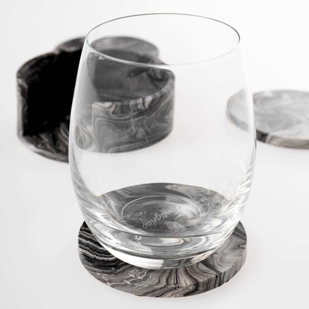 MARBLE COASTER SET [BLACK MARBLE]