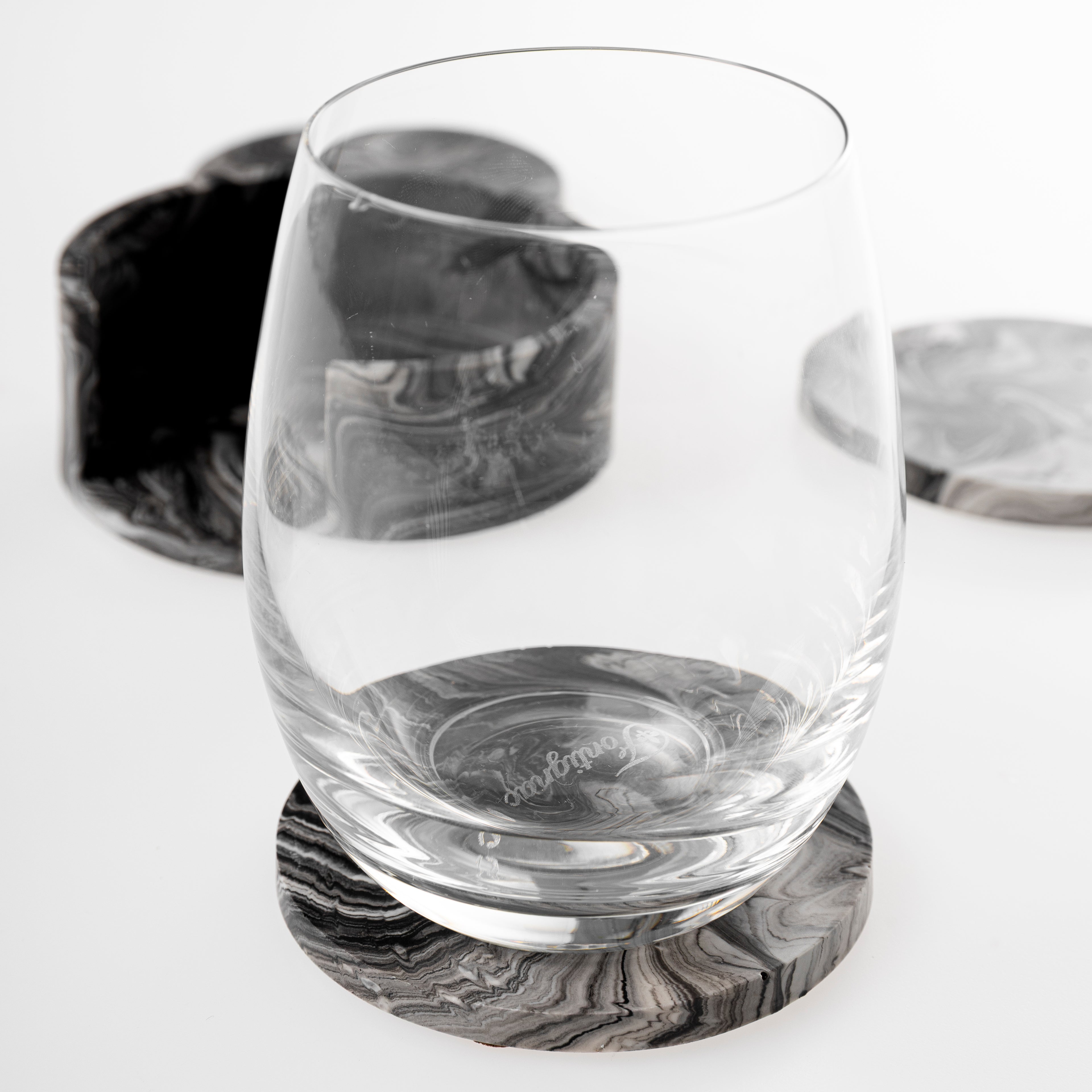 MARBLE COASTER SET [BLACK MARBLE]