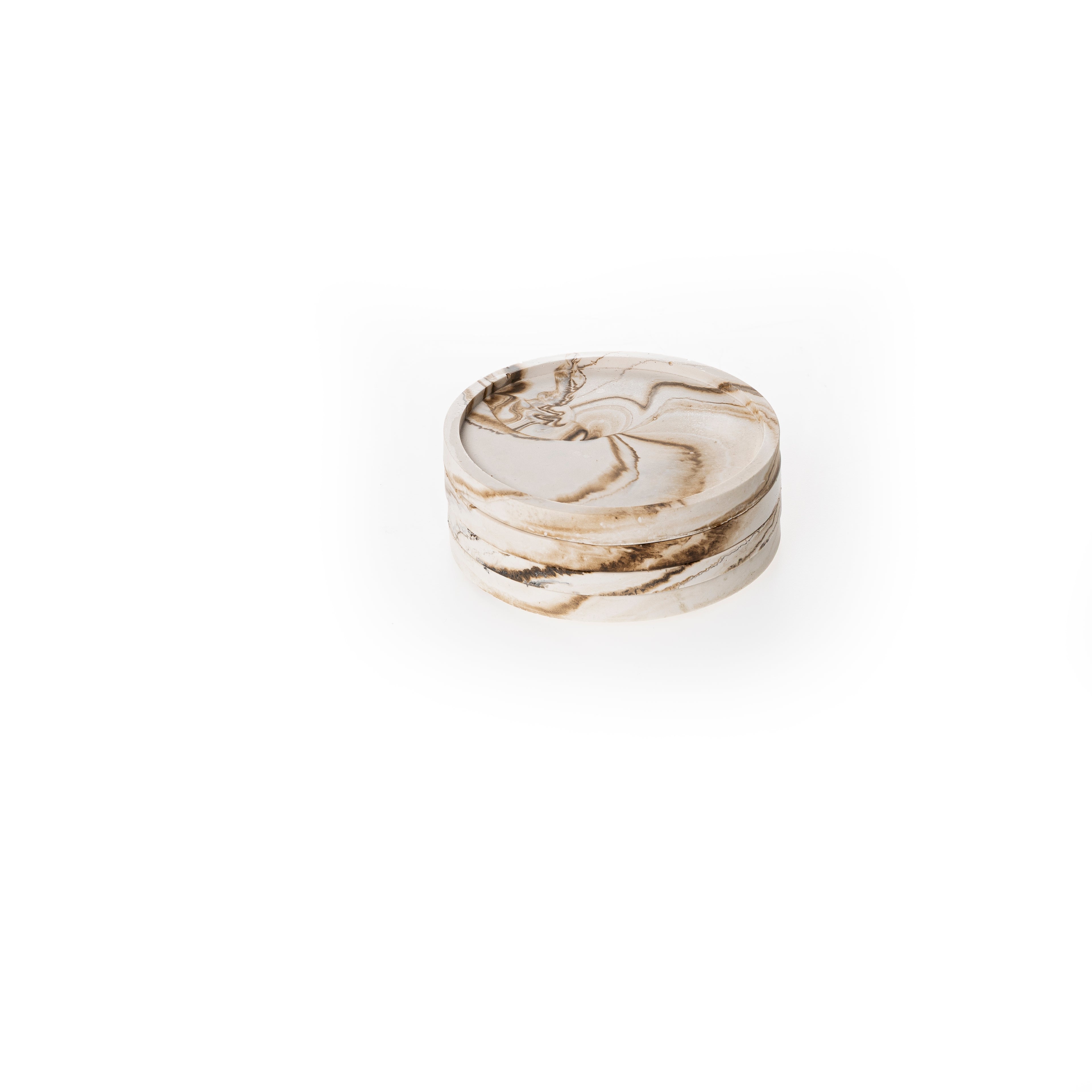 RIMMED COASTER SET [NUDE MARBLE]