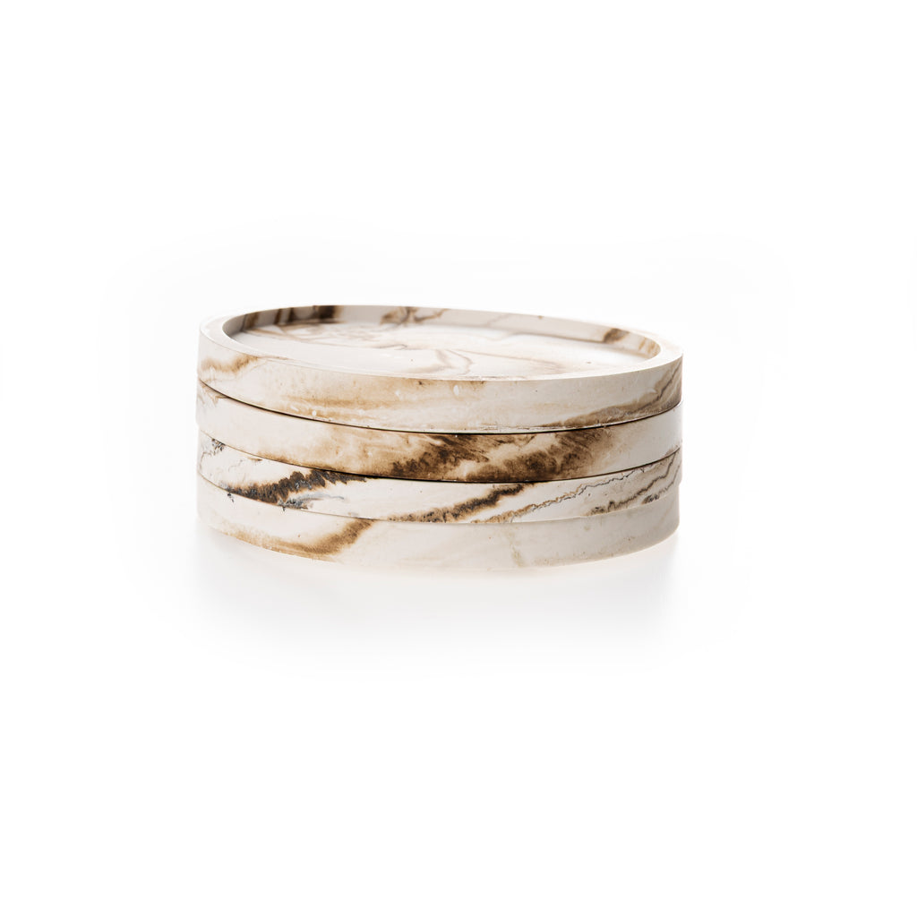 RIMMED COASTER SET [NUDE MARBLE]