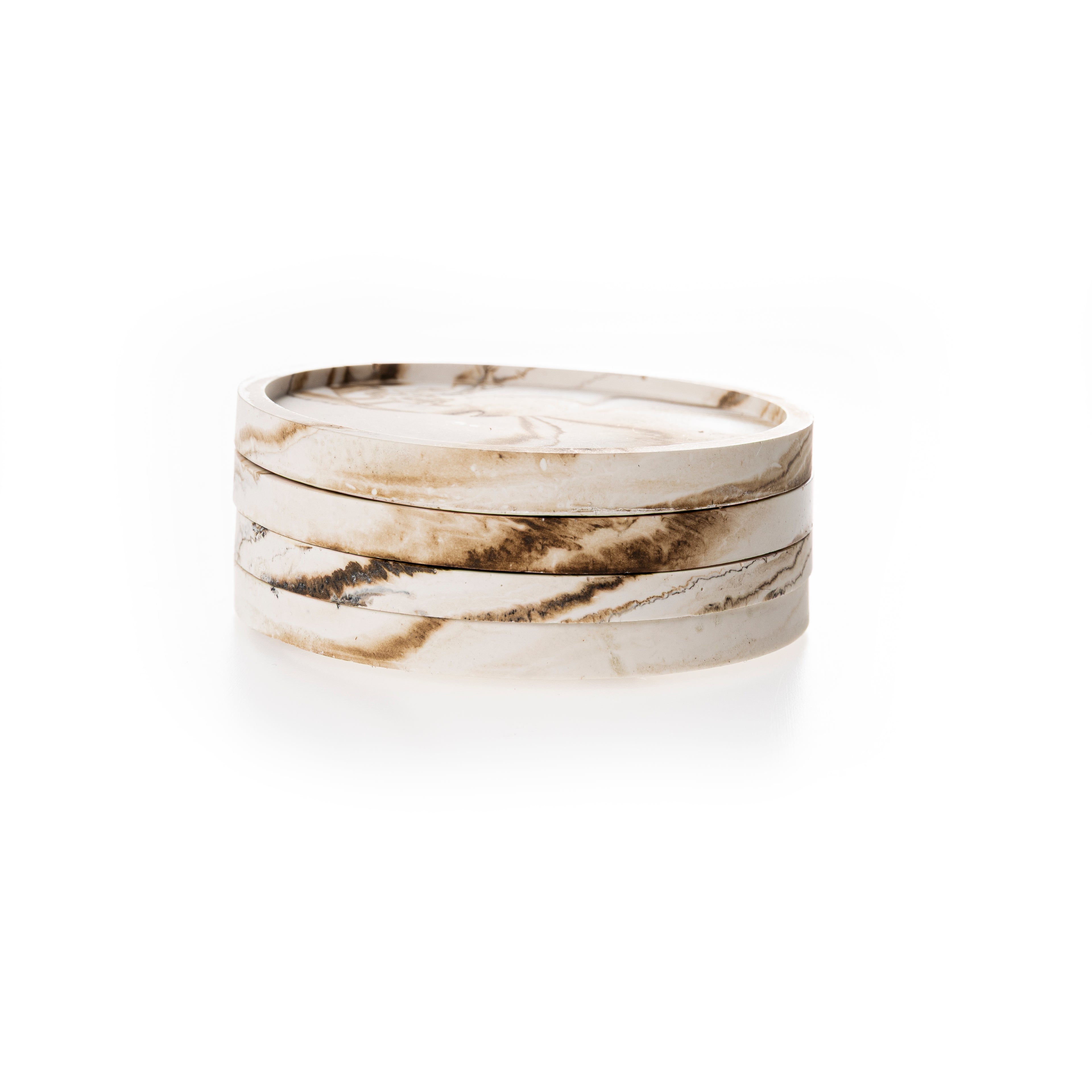 RIMMED COASTER SET [NUDE MARBLE]