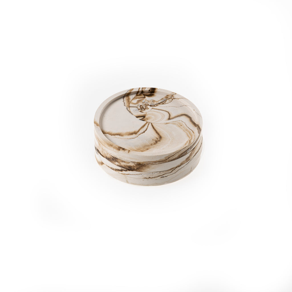 RIMMED COASTER SET [NUDE MARBLE]