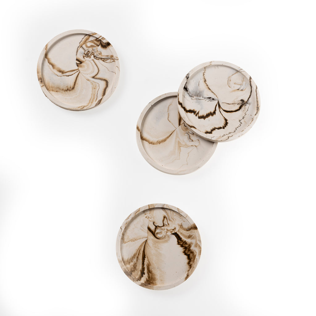 RIMMED COASTER SET [NUDE MARBLE]