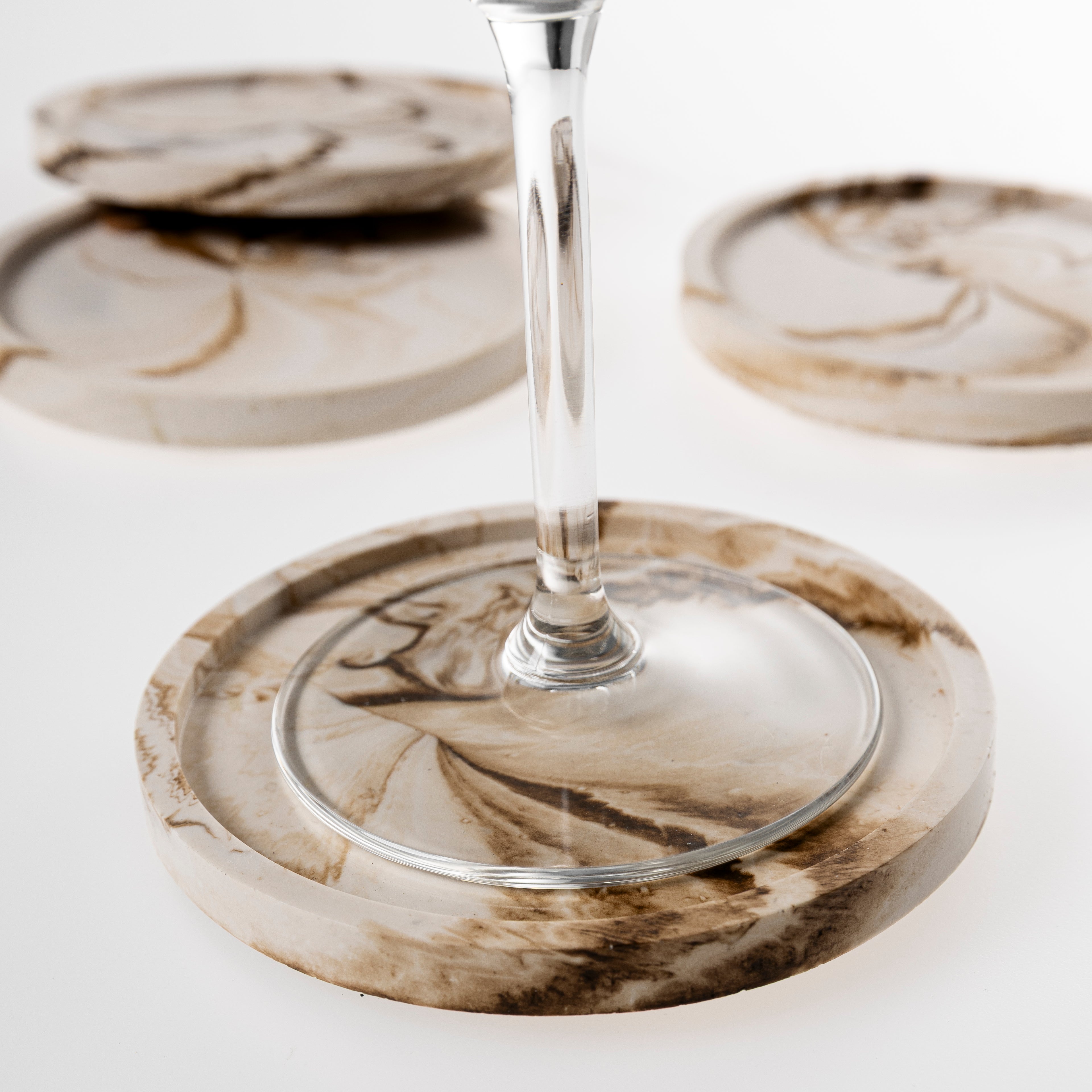 RIMMED COASTER SET [NUDE MARBLE]