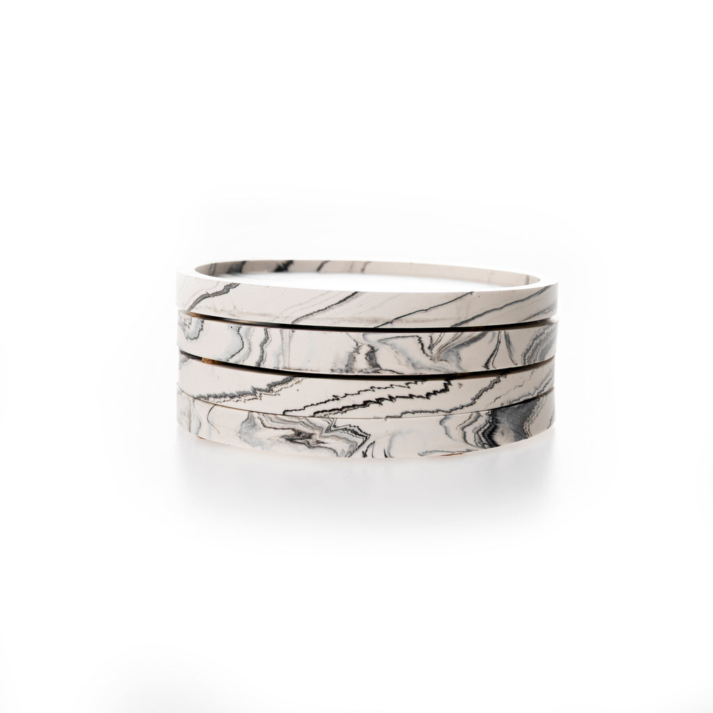 RIMMED COASTER SET [BLACK MARBLE]